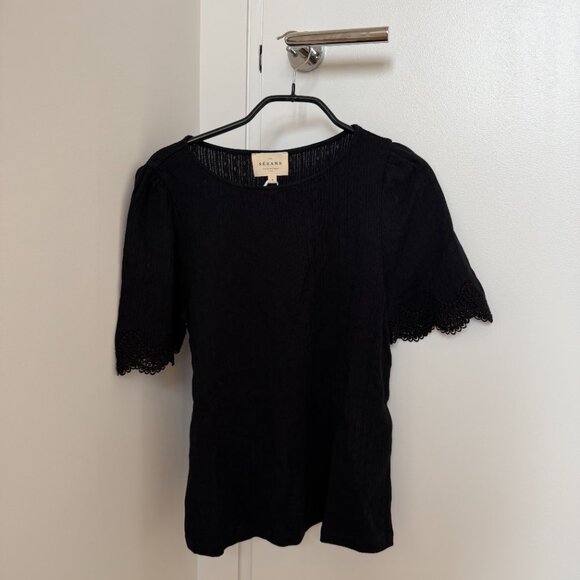 Sezane Cléa T-shirt Black - Size S - Picture 2 of 6
